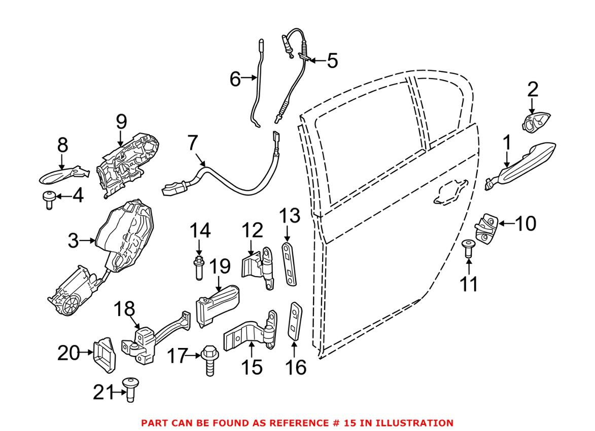 BMW Door Hinge = Rear Passenger Side Lower 41527259598